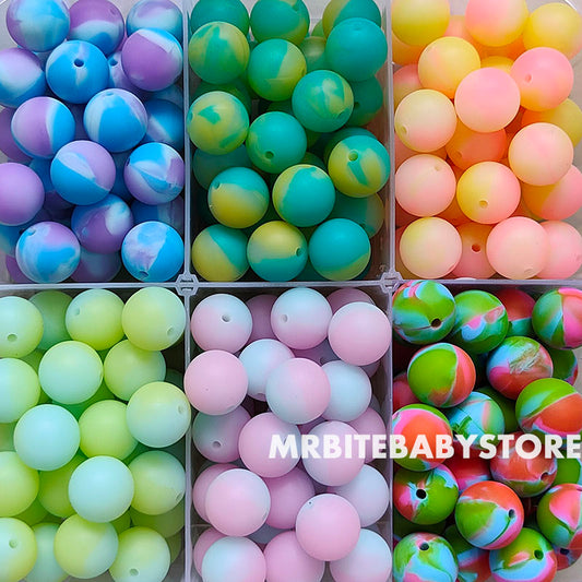 15mm Round Silicone Beads