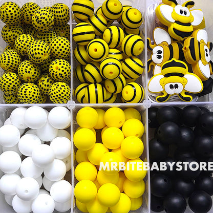 162Pcs Bee Assorted Silicone Beads Kit