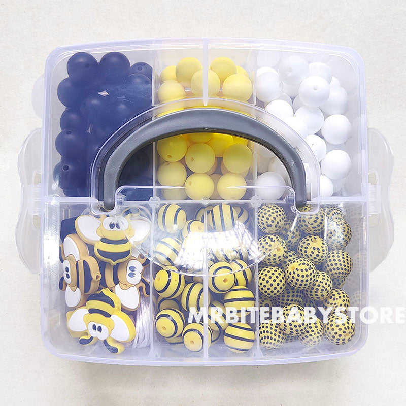 162Pcs Bee Assorted Silicone Beads Kit