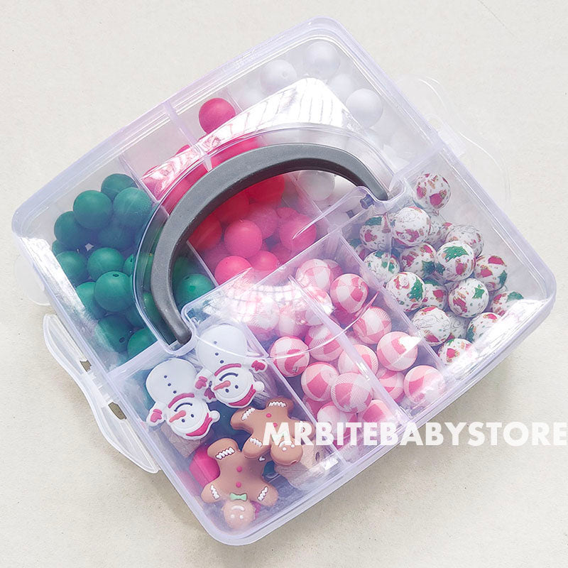 162Pcs Assorted Silicone Beads Kit, Christmas Beads