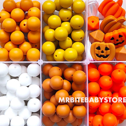 164Pcs Assorted Beads Kit, Jack-O-Lantern Silicone Beads