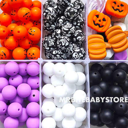 Halloween 162Pcs Assorted Beads, Jack-O-Lantern Beads