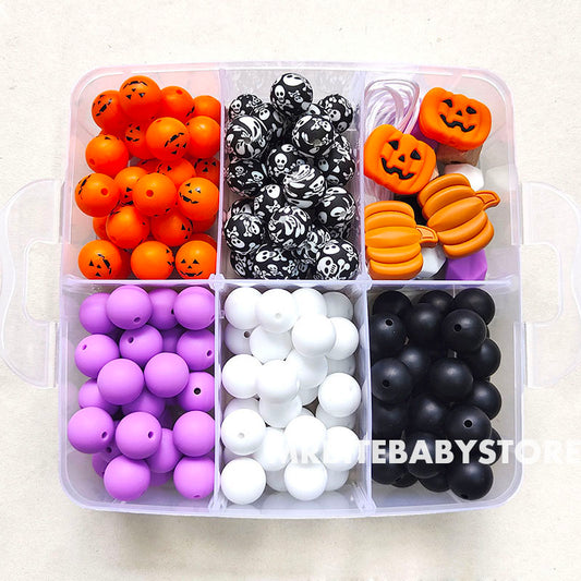Halloween 162Pcs Assorted Beads, Jack-O-Lantern Beads