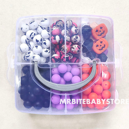 162Pcs Assorted Beads, Skull Pumpkin Silicone Beads, Halloween Beads