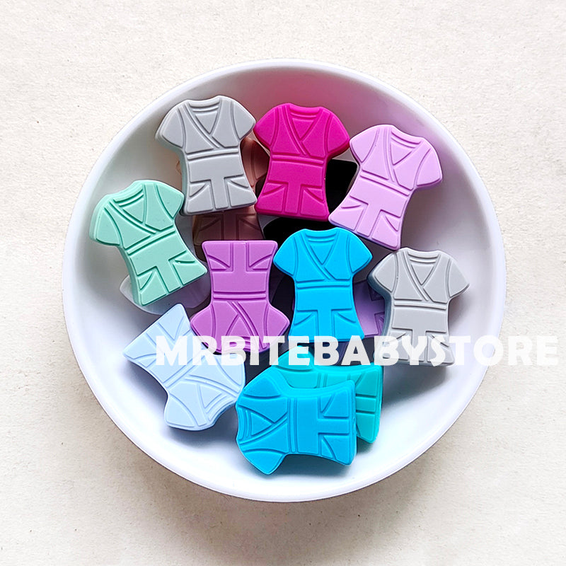 Nurse Scrub Tops Silicone Beads - 20*25mm