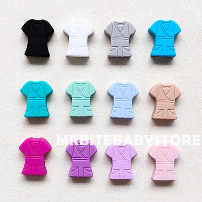 Nurse Scrub Tops Silicone Beads - 20*25mm