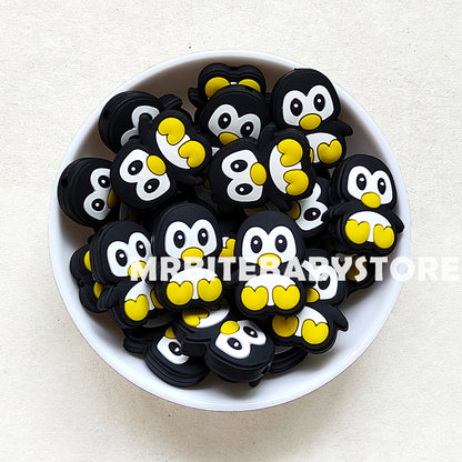 Penguin Silicone Beads 23*27mm