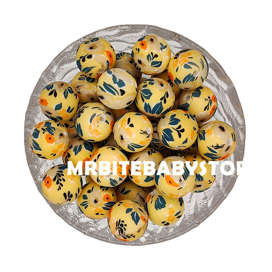 15mm Calendula Silicone Beads - Round