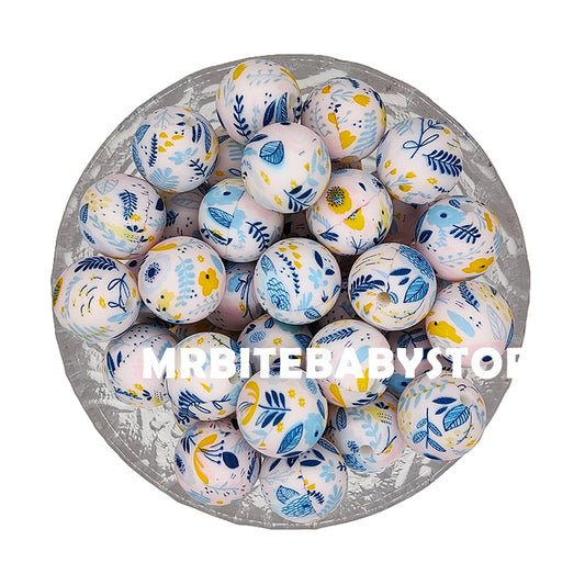 15mm Pond Lily Silicone Beads - Round