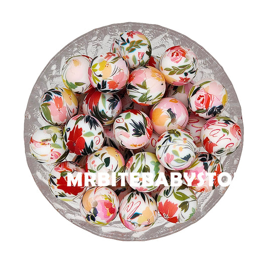 15mm Maidenhair Silicone Beads - Round