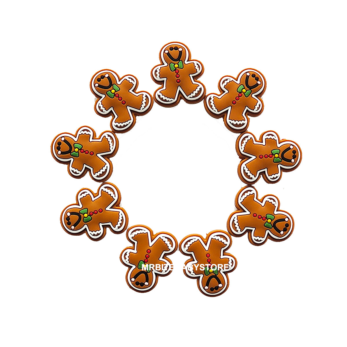 New Gingerbread Man Silicone Beads 24*28mm