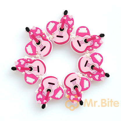 Love Songs Guitar Focal Silicone beads - 35*30mm