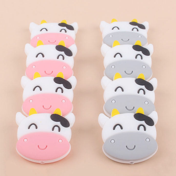 Cute Cow Silicone Beads 30mm