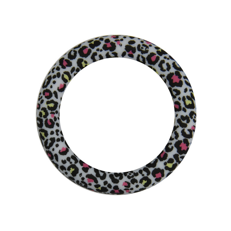 65mm Print Silicone Round Loop with 2 hole