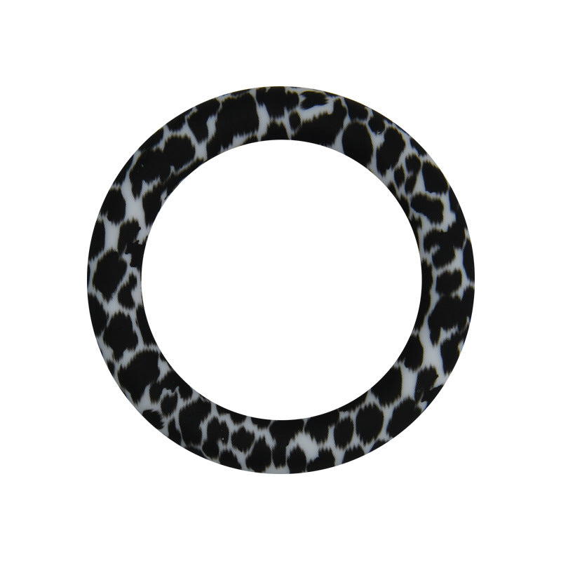 65mm Print Silicone Round Loop with 2 hole