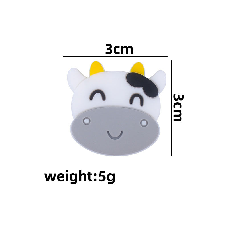 Cute Cow Silicone Beads 30mm