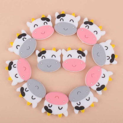 Cute Cow Silicone Beads 30mm