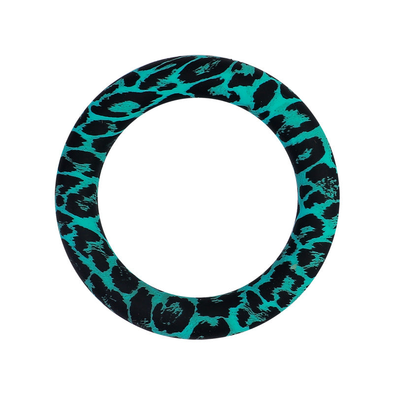65mm Print Silicone Round Loop with 2 hole