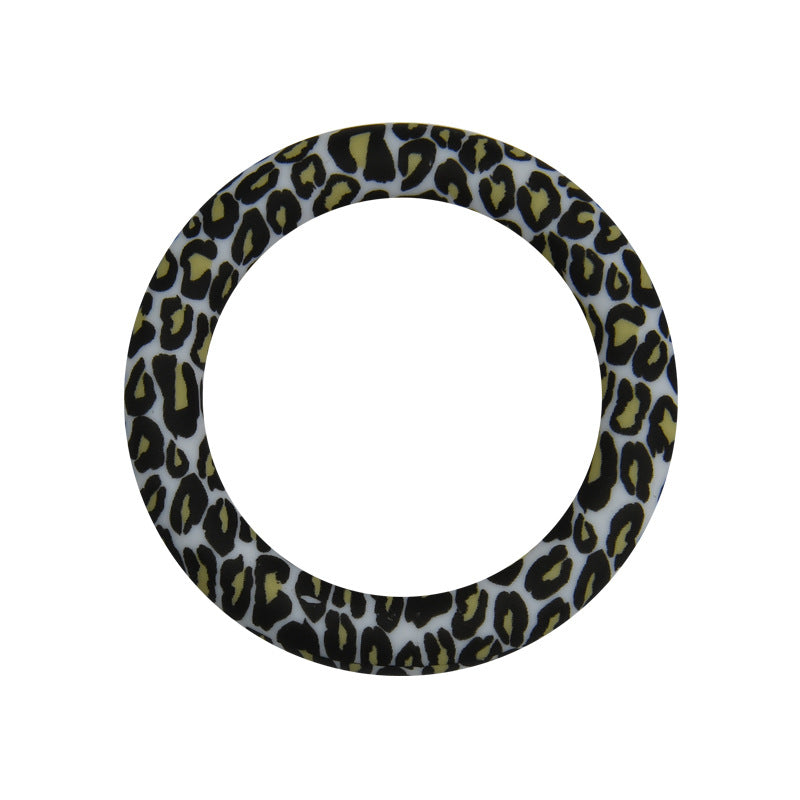 65mm Print Silicone Round Loop with 2 hole