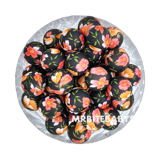 15mm Peachblossom Silicone Beads - Round