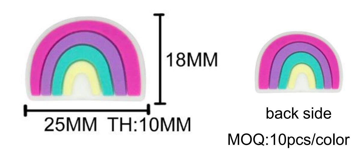 Rainbow Silicone Beads - 18*25mm