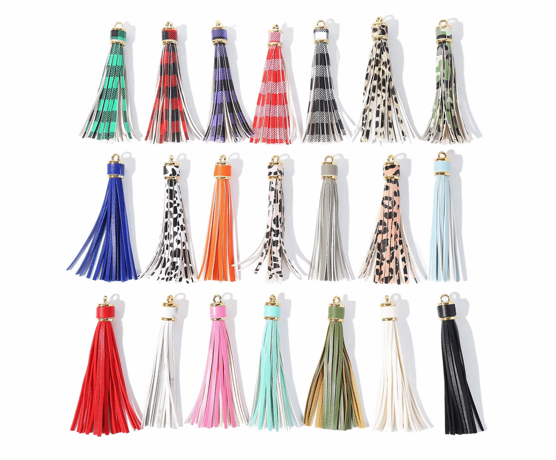 Leopard Sunflower Leather Tassel, PU Tassel
