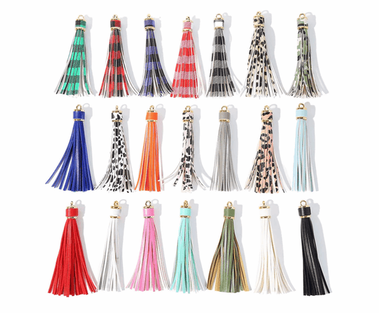 Leopard Sunflower Leather Tassel, PU Tassel