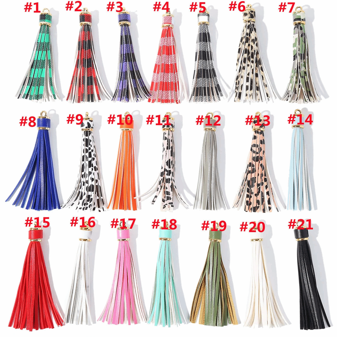 Leopard Sunflower Leather Tassel, PU Tassel