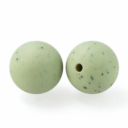 15mm Gritty/Speckle Silicone Beads - Round