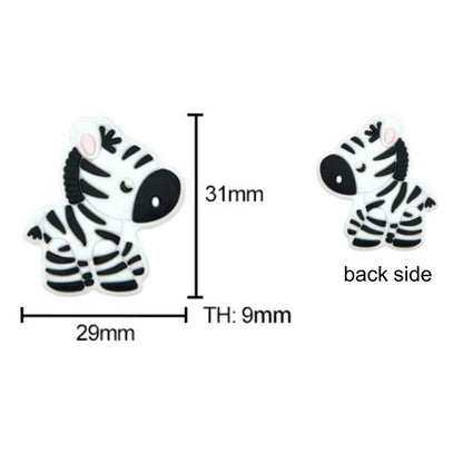 Zebra Silicone Beads - 31*29mm