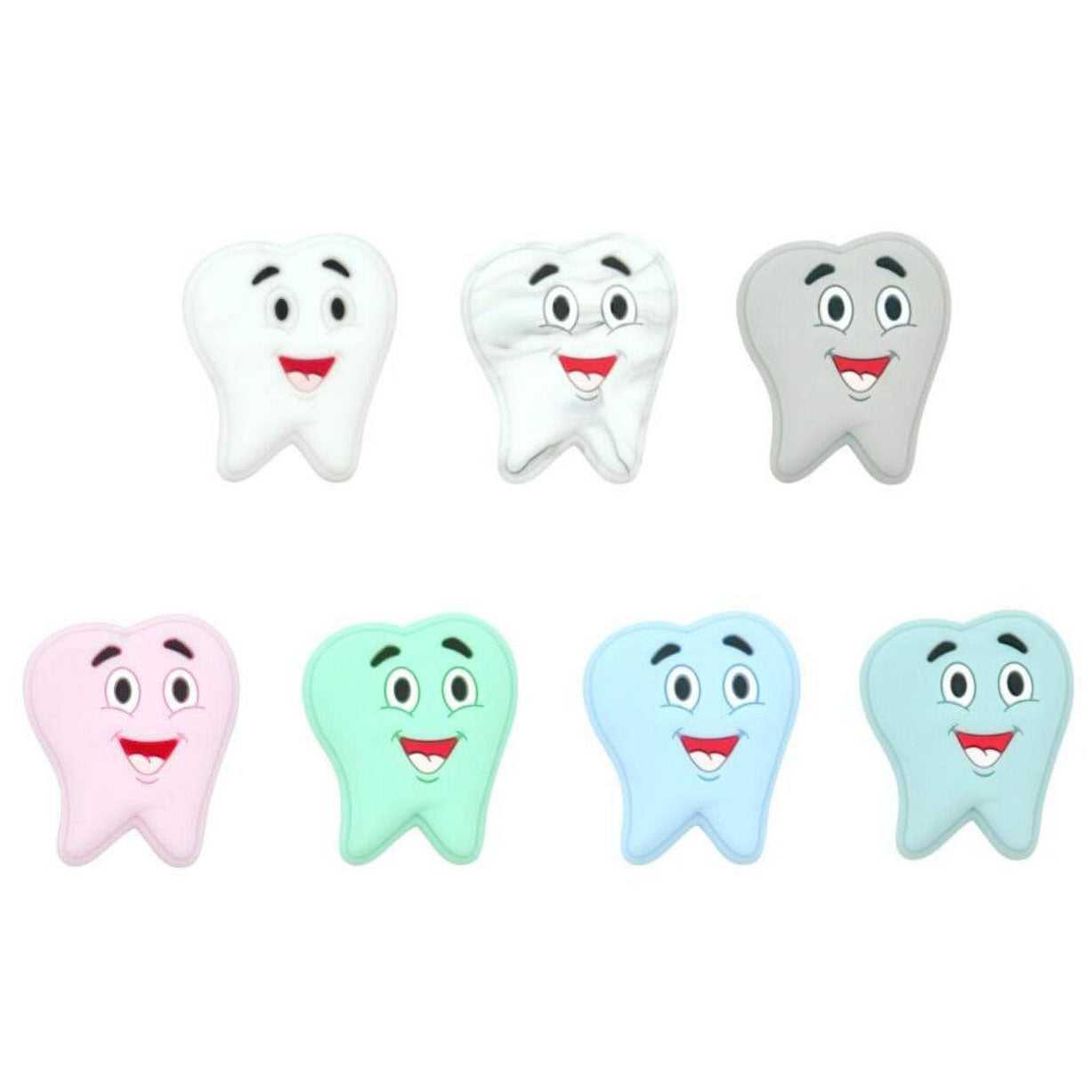 50Pcs/Lots Tooth Silicone Beads - 28*25mm
