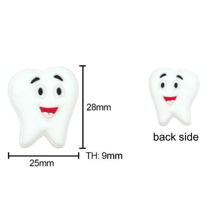 50Pcs/Lots Tooth Silicone Beads - 28*25mm