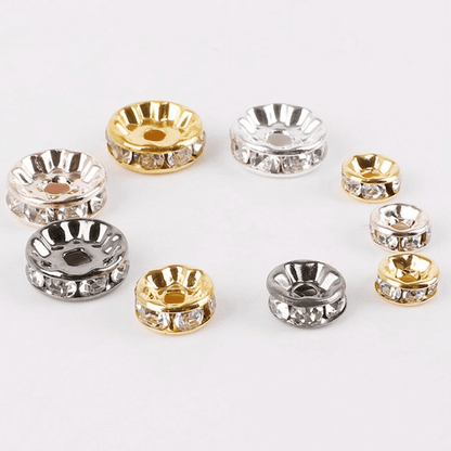 Clear Rhinestone Crystal Rondelle Spacer Beads