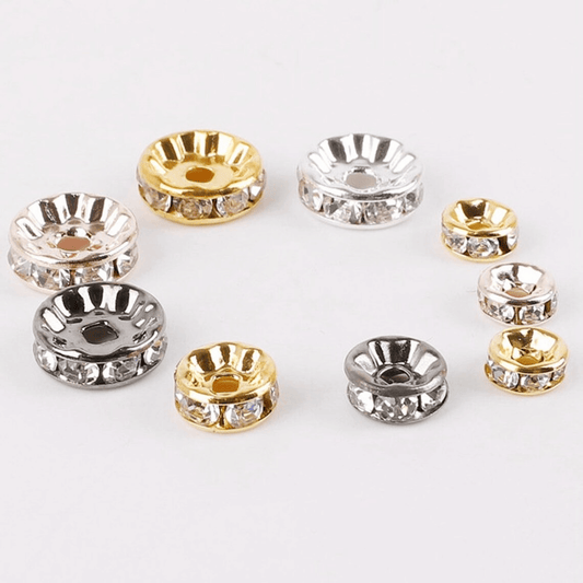Clear Rhinestone Crystal Rondelle Spacer Beads