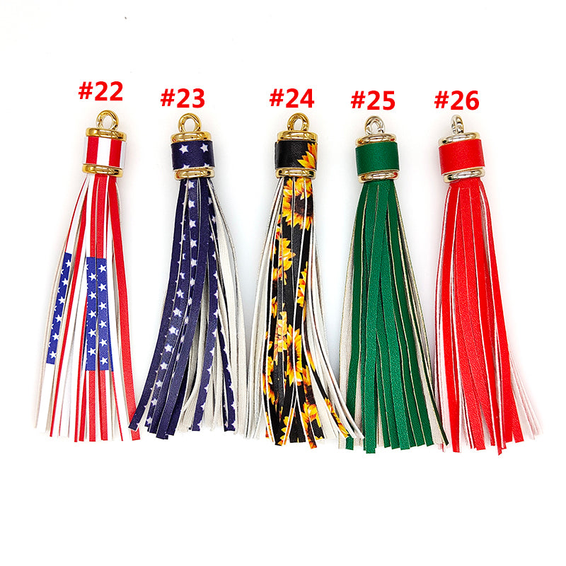 Leopard Sunflower Leather Tassel, PU Tassel