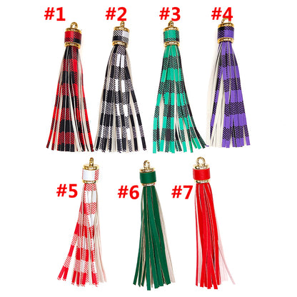 Christmas Theme Leather Tassel - 10.5CM