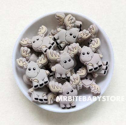 Moose Silicone Beads - 28*30mm