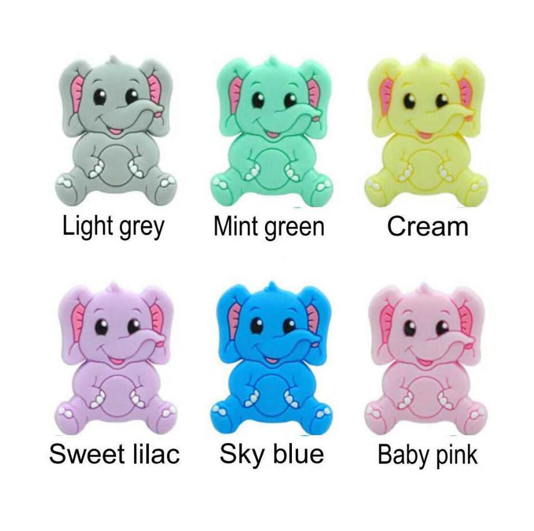 Elephant Silicone Beads - 32*25mm