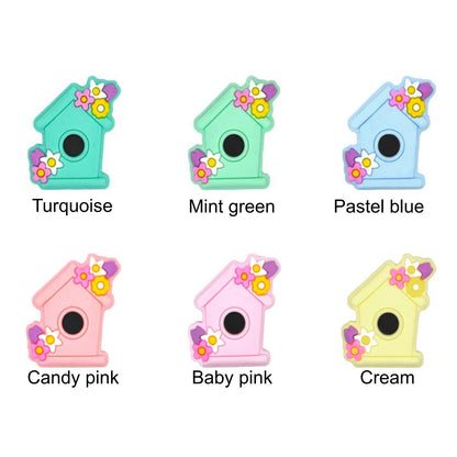 Bird House Focal Beads 28*25mm