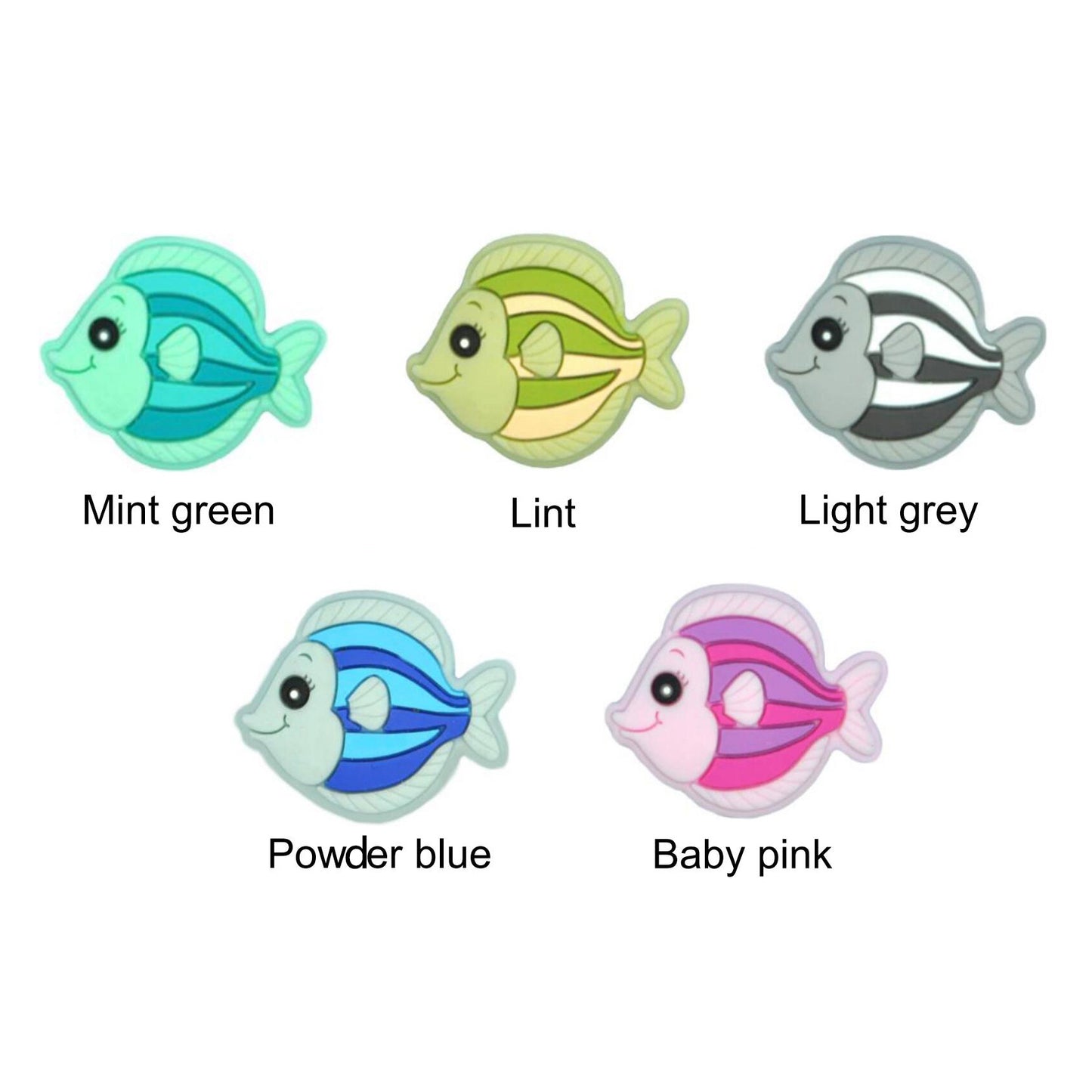 Silicone Tropical Fish Beads 24*30mm