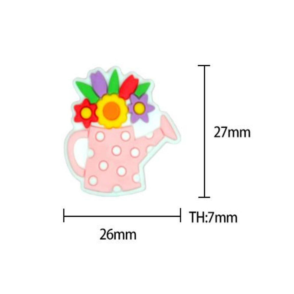 Flower Can Silicone Beads 27*26mm