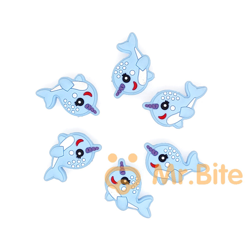 Narwhal Silicone Focal Beads 31*20mm