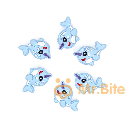 Narwhal Silicone Focal Beads 31*20mm