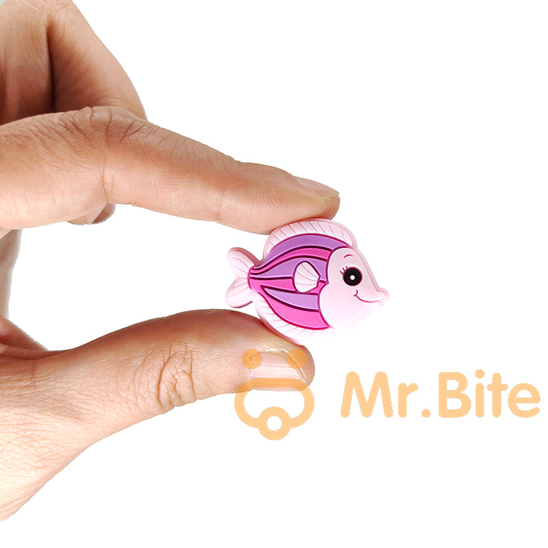 Silicone Tropical Fish Beads 24*30mm