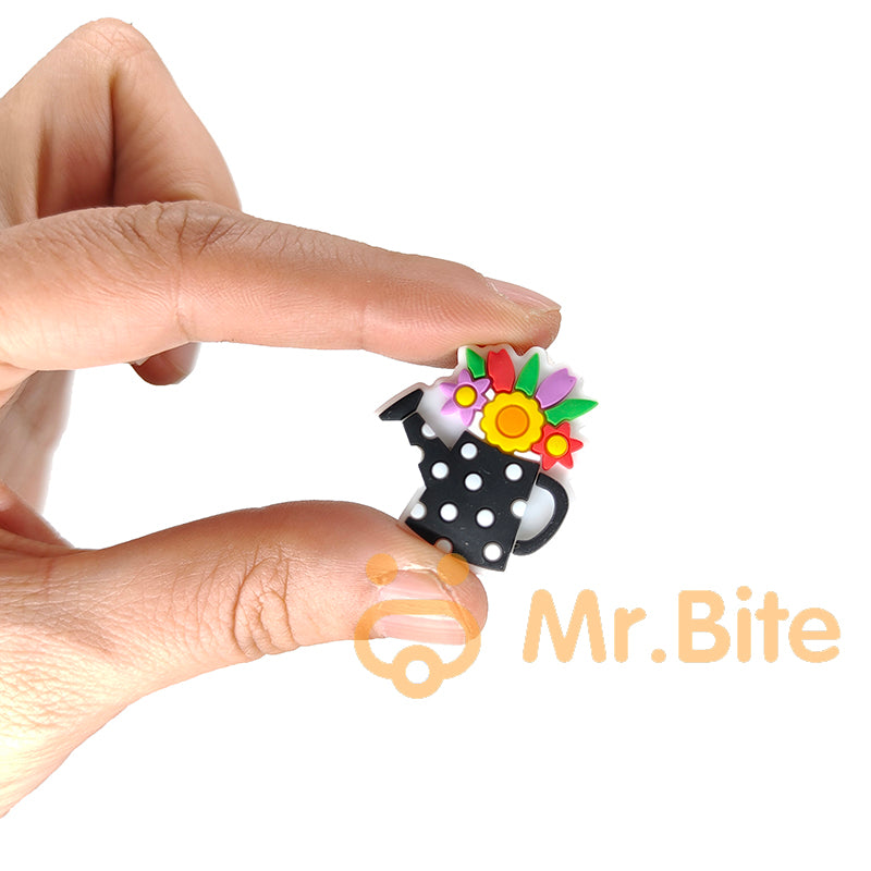 Flower Can Silicone Beads 27*26mm