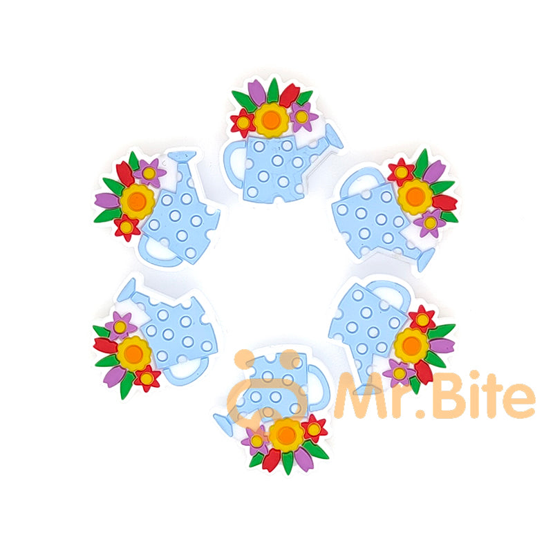 Flower Can Silicone Beads 27*26mm