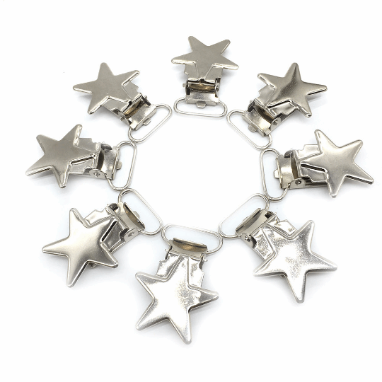 Metal Star Pacifier Clips