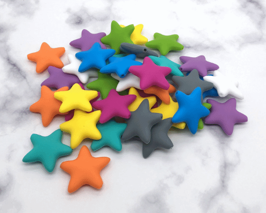 Large Silicone Star Beads