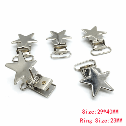 Metal Star Pacifier Clips