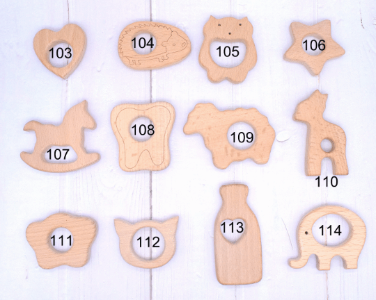 Organic Unfinished Wood Pendant /Beech Wooden Animal Toy
